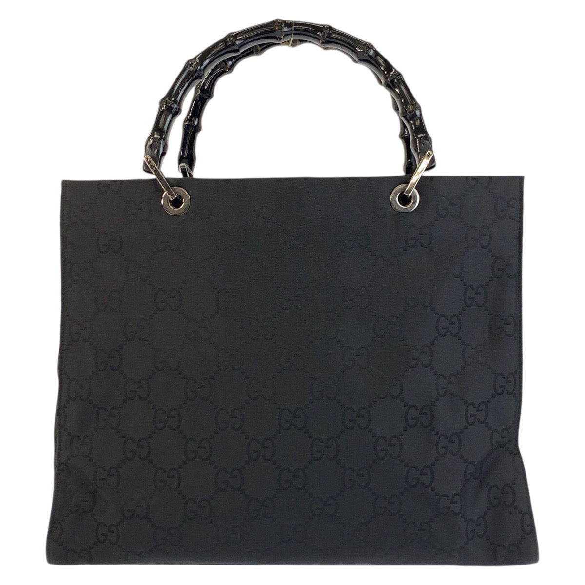 25284
GUCCI グッチ バンブー GG柄 ブラック 黒 ナイロン 002 1010 ハンドバッグ トートバッグ レディース ABP35