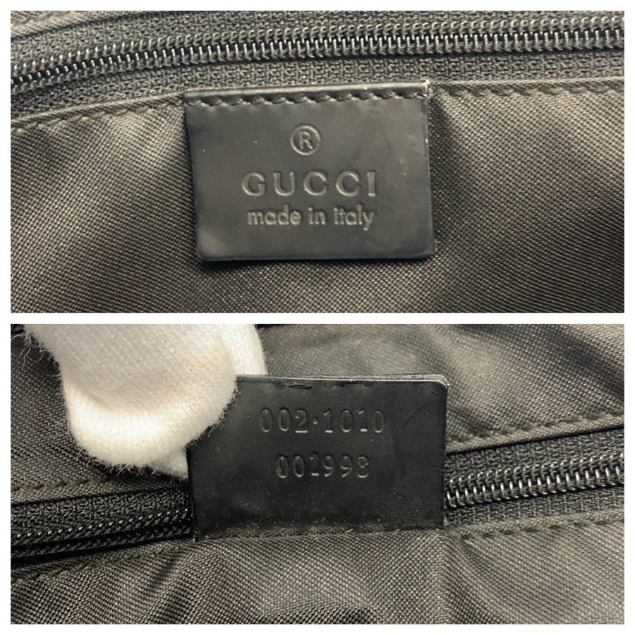 25284
GUCCI グッチ バンブー GG柄 ブラック 黒 ナイロン 002 1010 ハンドバッグ トートバッグ レディース ABP35