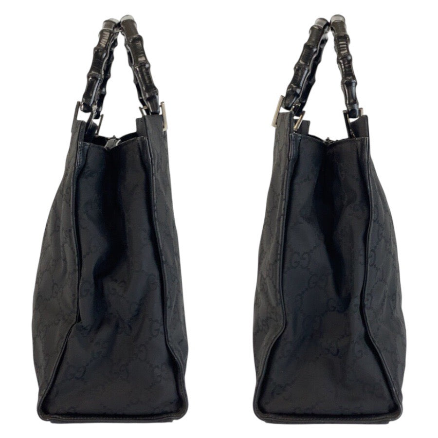 25284
GUCCI グッチ バンブー GG柄 ブラック 黒 ナイロン 002 1010 ハンドバッグ トートバッグ レディース ABP35