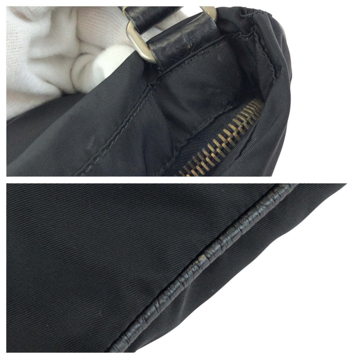 25286
PRADA プラダ テスート 三角ロゴプレート ブラック 黒 シルバー金具 ナイロン / レザー ショルダーバッグ メッセンジャーバッグ レディース ABP35