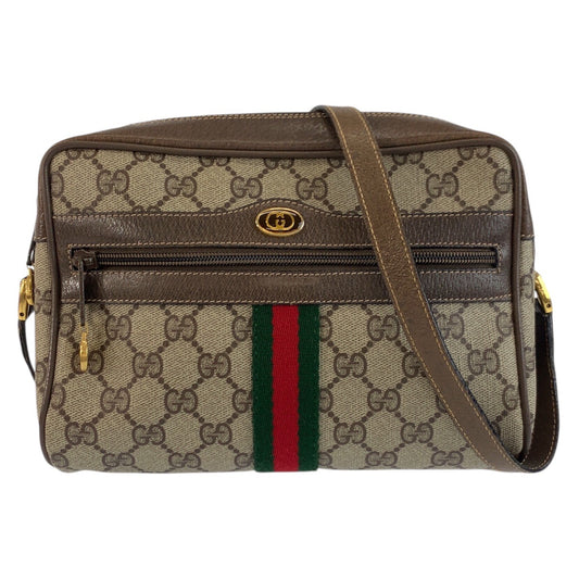 25287
GUCCI グッチ ヴィンテージ シェリーライン ベージュ ブラウン ゴールド金具 GGスプリームキャンバス / レザー 56 02 004 ショルダーバッグ ポシェット レディース ABP42