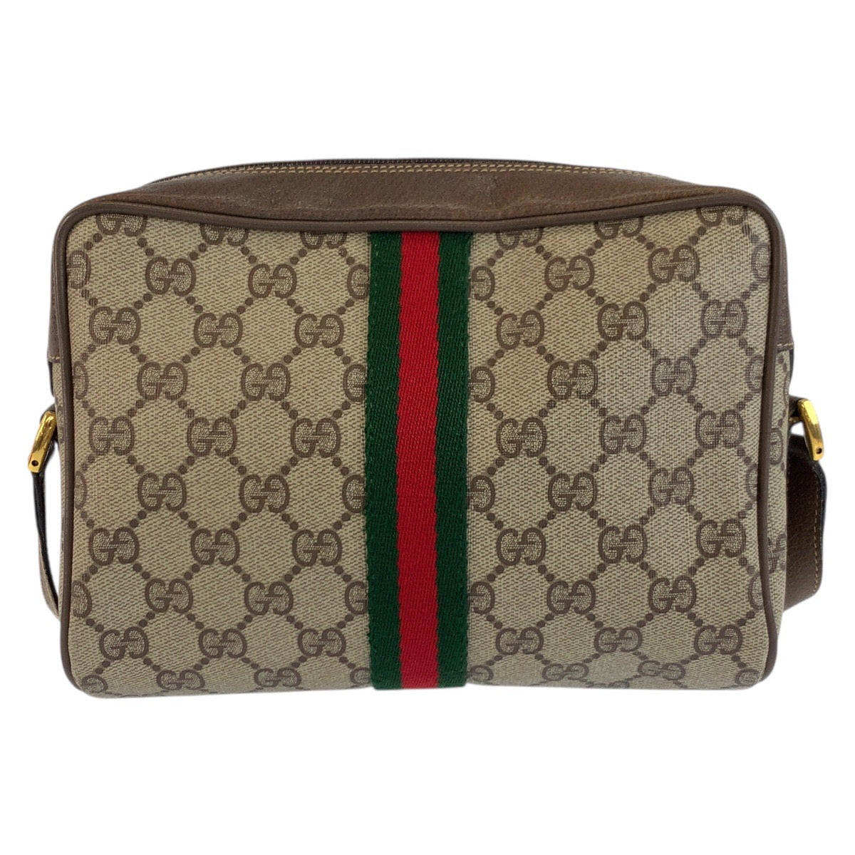25287
GUCCI グッチ ヴィンテージ シェリーライン ベージュ ブラウン ゴールド金具 GGスプリームキャンバス / レザー 56 02 004 ショルダーバッグ ポシェット レディース ABP42