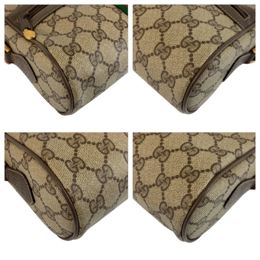 25287
GUCCI グッチ ヴィンテージ シェリーライン ベージュ ブラウン ゴールド金具 GGスプリームキャンバス / レザー 56 02 004 ショルダーバッグ ポシェット レディース ABP42