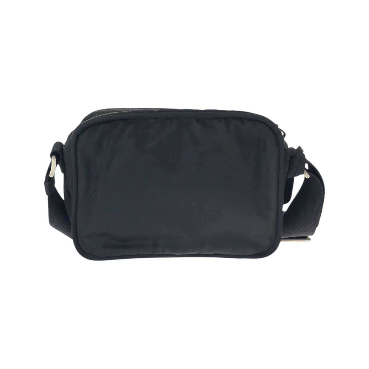 25288
PRADA プラダ テスート 三角ロゴプレート ブラック 黒 シルバー金具 ナイロン ショルダーバッグ ポシェット レディース AB28