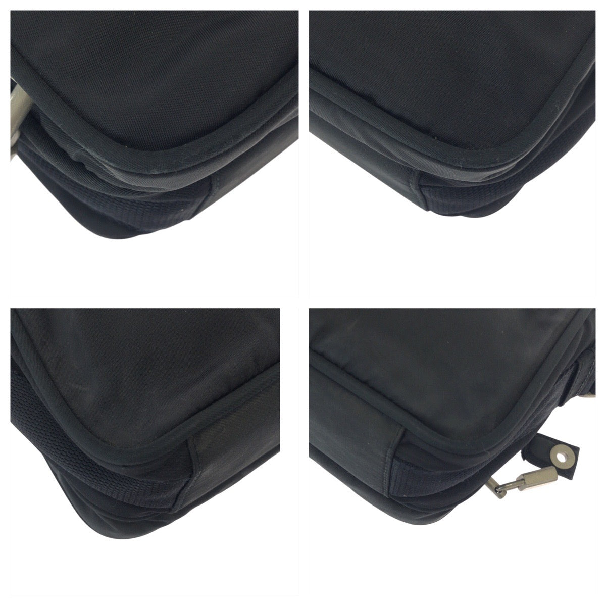 25288
PRADA プラダ テスート 三角ロゴプレート ブラック 黒 シルバー金具 ナイロン ショルダーバッグ ポシェット レディース AB28