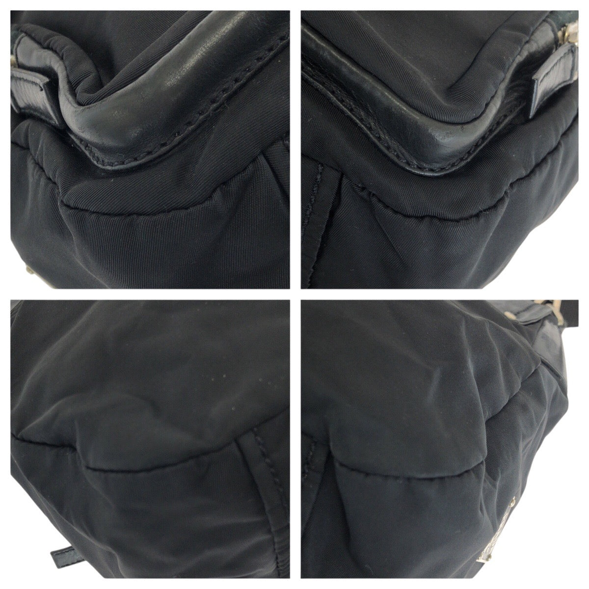 25289
PRADA プラダ テスート 三角ロゴプレート ブラック 黒 シルバー金具 ナイロン / レザー ショルダーバッグ メッセンジャーバッグ レディース ABP35