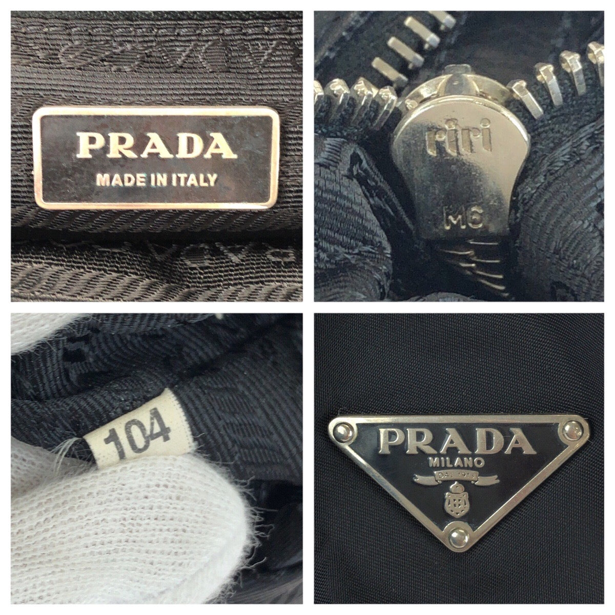 25289
PRADA プラダ テスート 三角ロゴプレート ブラック 黒 シルバー金具 ナイロン / レザー ショルダーバッグ メッセンジャーバッグ レディース ABP35
