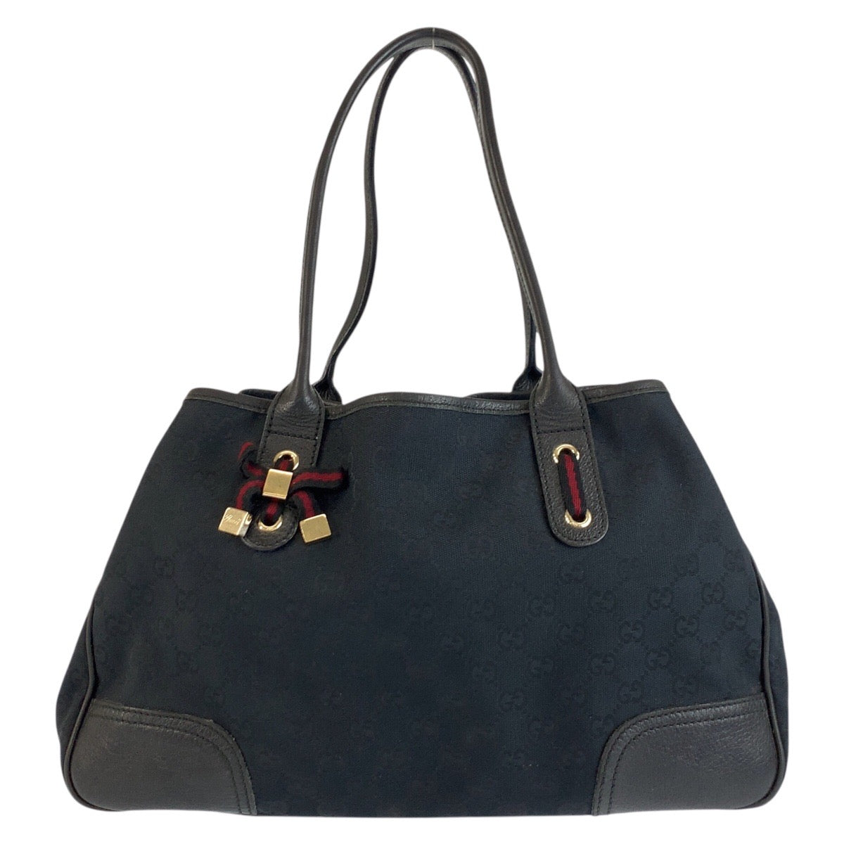 25291
GUCCI グッチ プリンシー ブラック 黒 ゴールド金具 GGキャンバス / レザー 163805 トートバッグ ショルダーバッグ レディース ABP35
