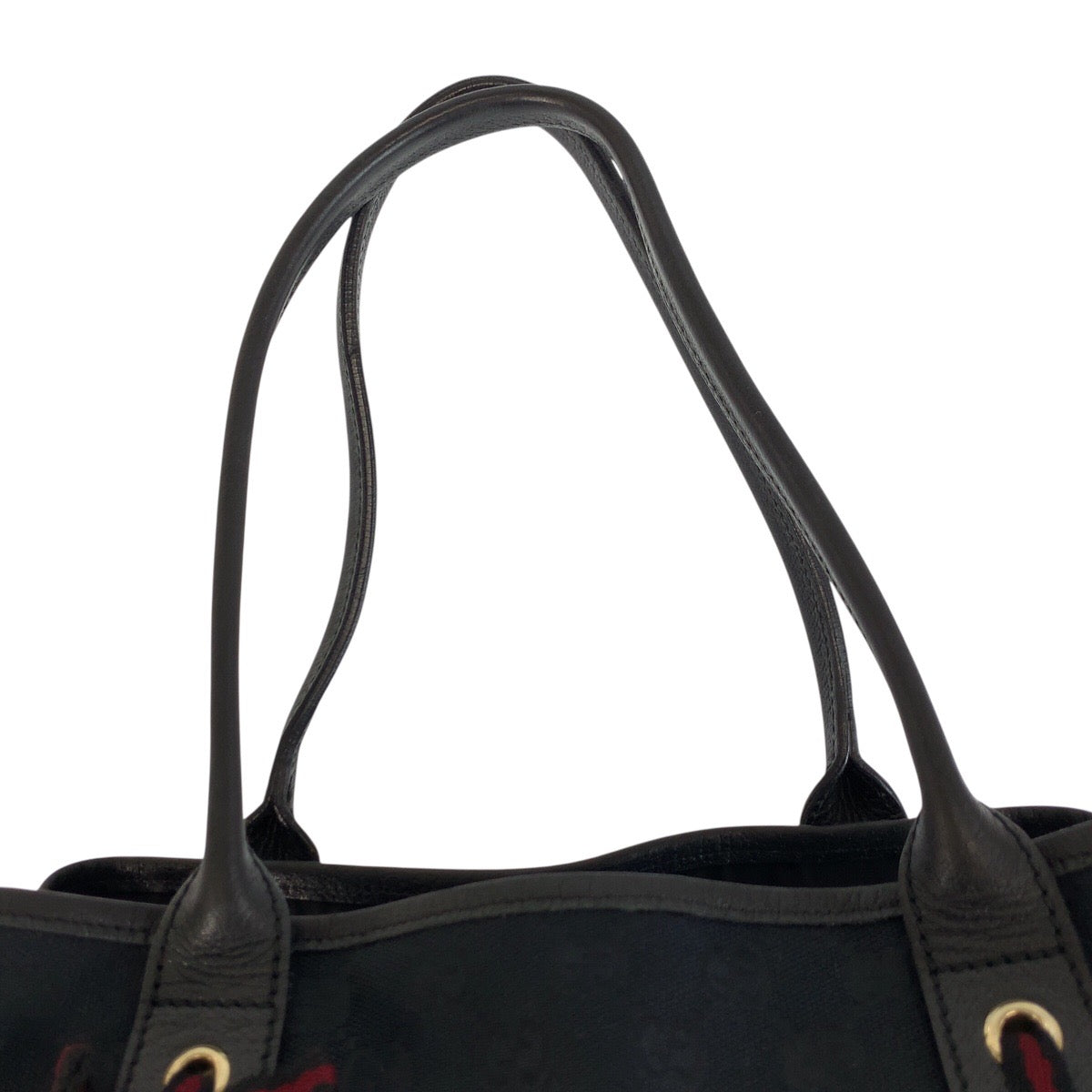 25291
GUCCI グッチ プリンシー ブラック 黒 ゴールド金具 GGキャンバス / レザー 163805 トートバッグ ショルダーバッグ レディース ABP35