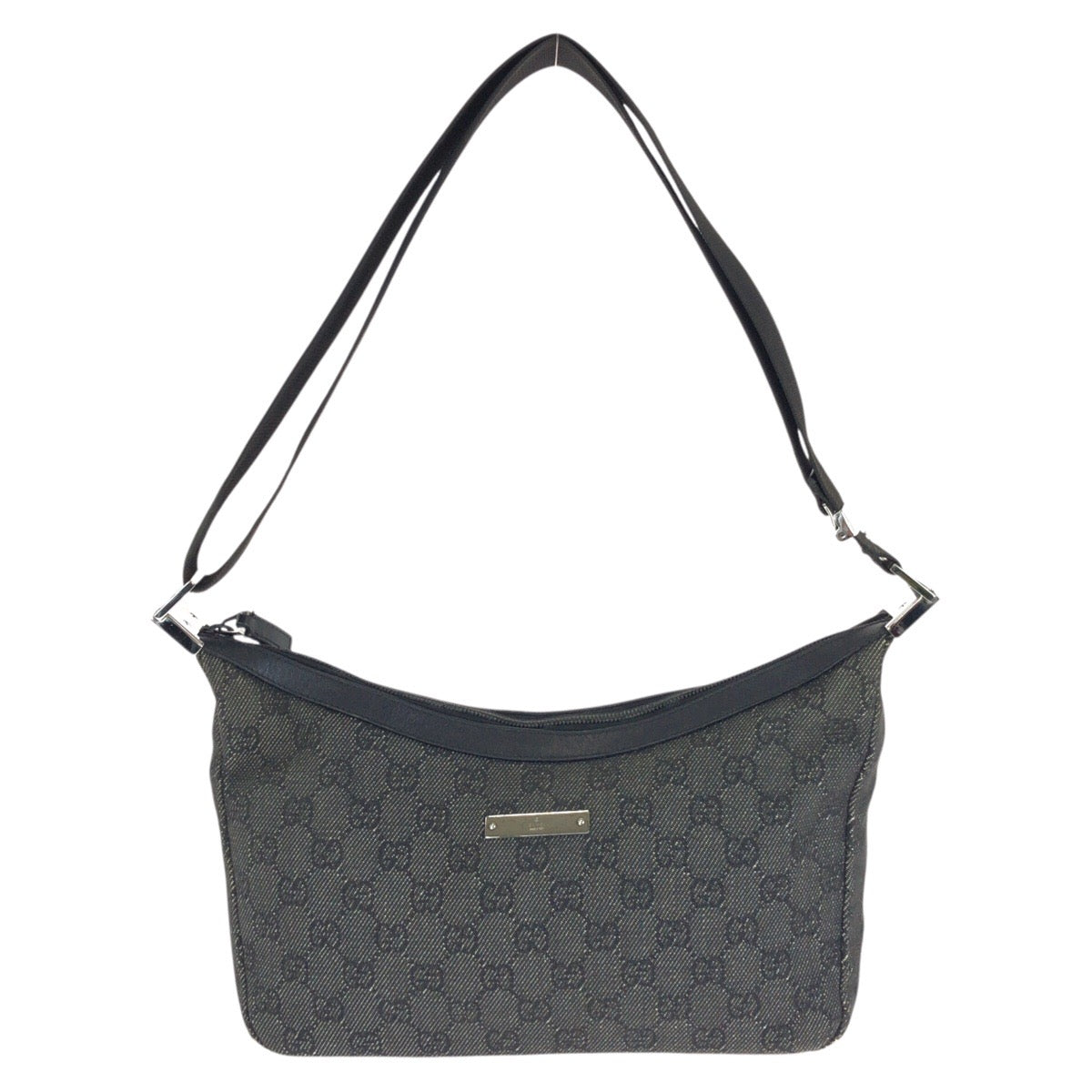 25292
GUCCI グッチ ブラック 黒 シルバー金具 GGキャンバス / レザー 35098 ショルダーバッグ レディース ABP35