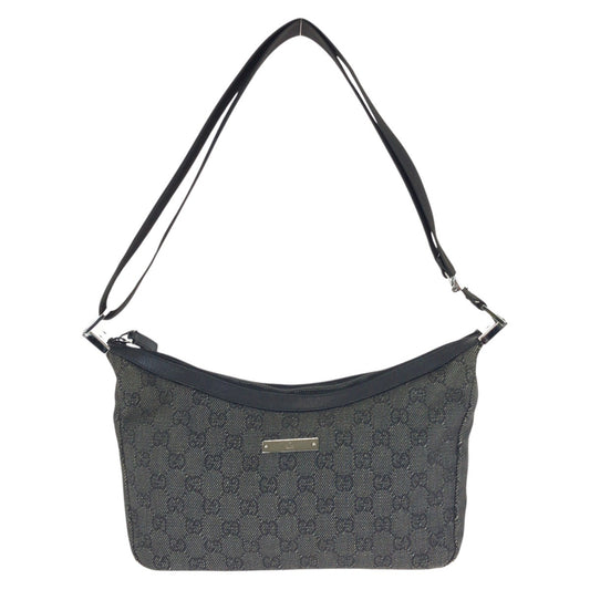25292
GUCCI グッチ ブラック 黒 シルバー金具 GGキャンバス / レザー 35098 ショルダーバッグ レディース ABP35