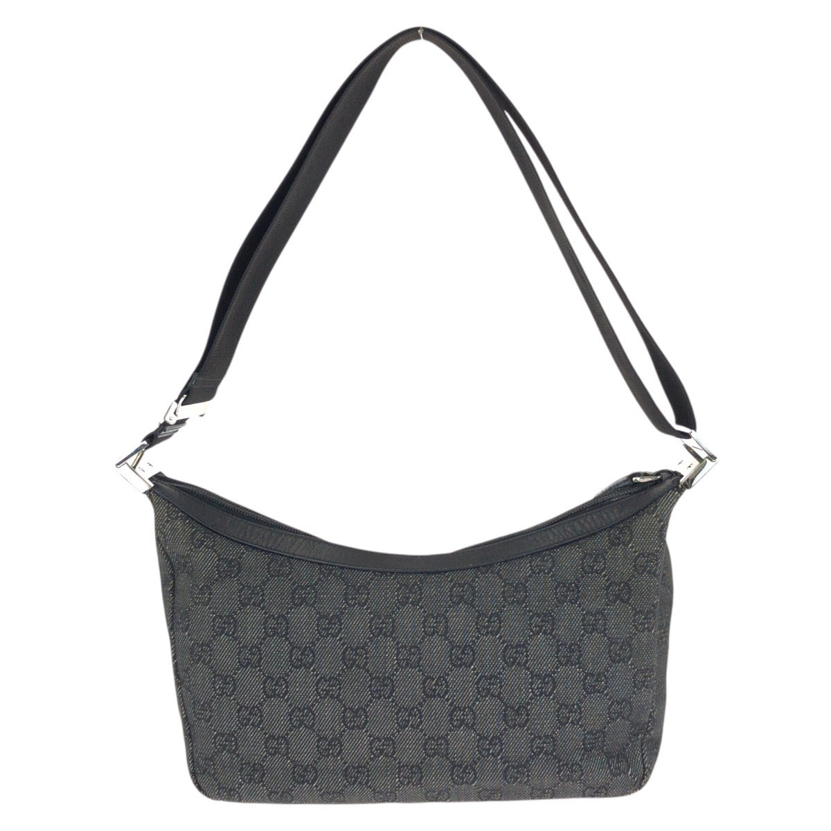 25292
GUCCI グッチ ブラック 黒 シルバー金具 GGキャンバス / レザー 35098 ショルダーバッグ レディース ABP35