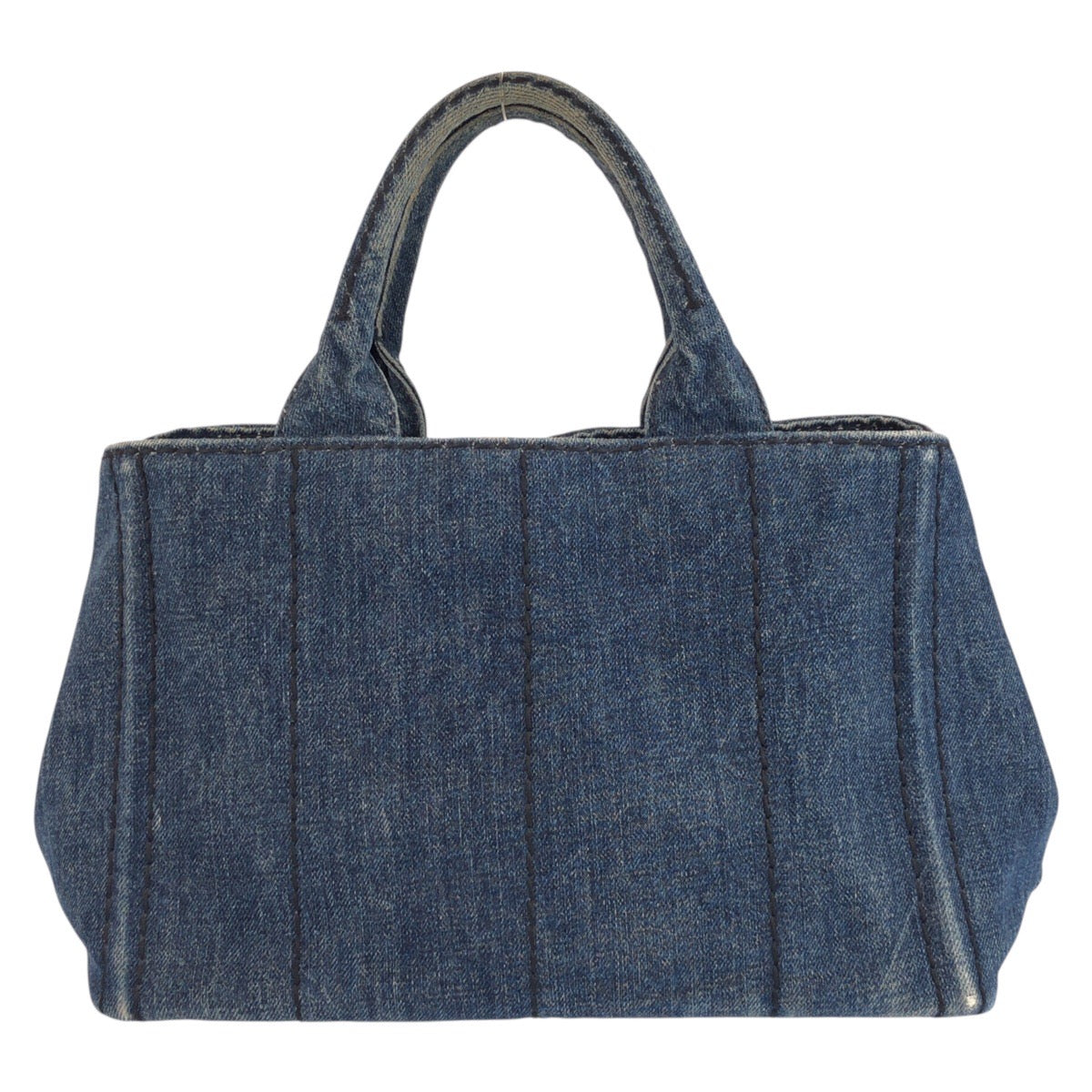 25294
PRADA プラダ カナパ ブルー ゴールド金具 デニム トートバッグ ハンドバッグ レディース AB37