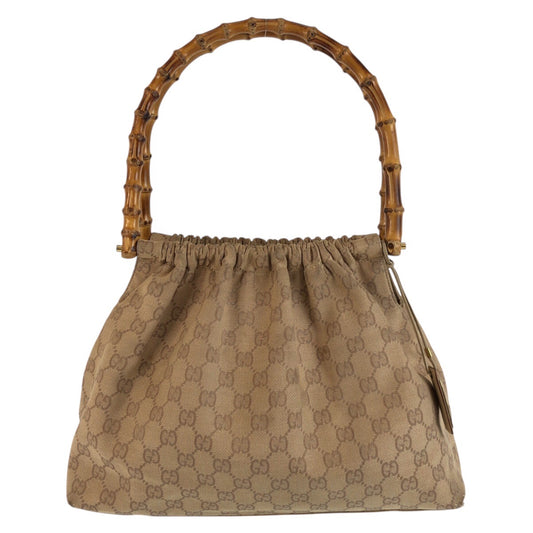 25295
GUCCI グッチ バンブー ベージュ ゴールド金具 GGキャンバス 92708 ハンドバッグ レディース AB28