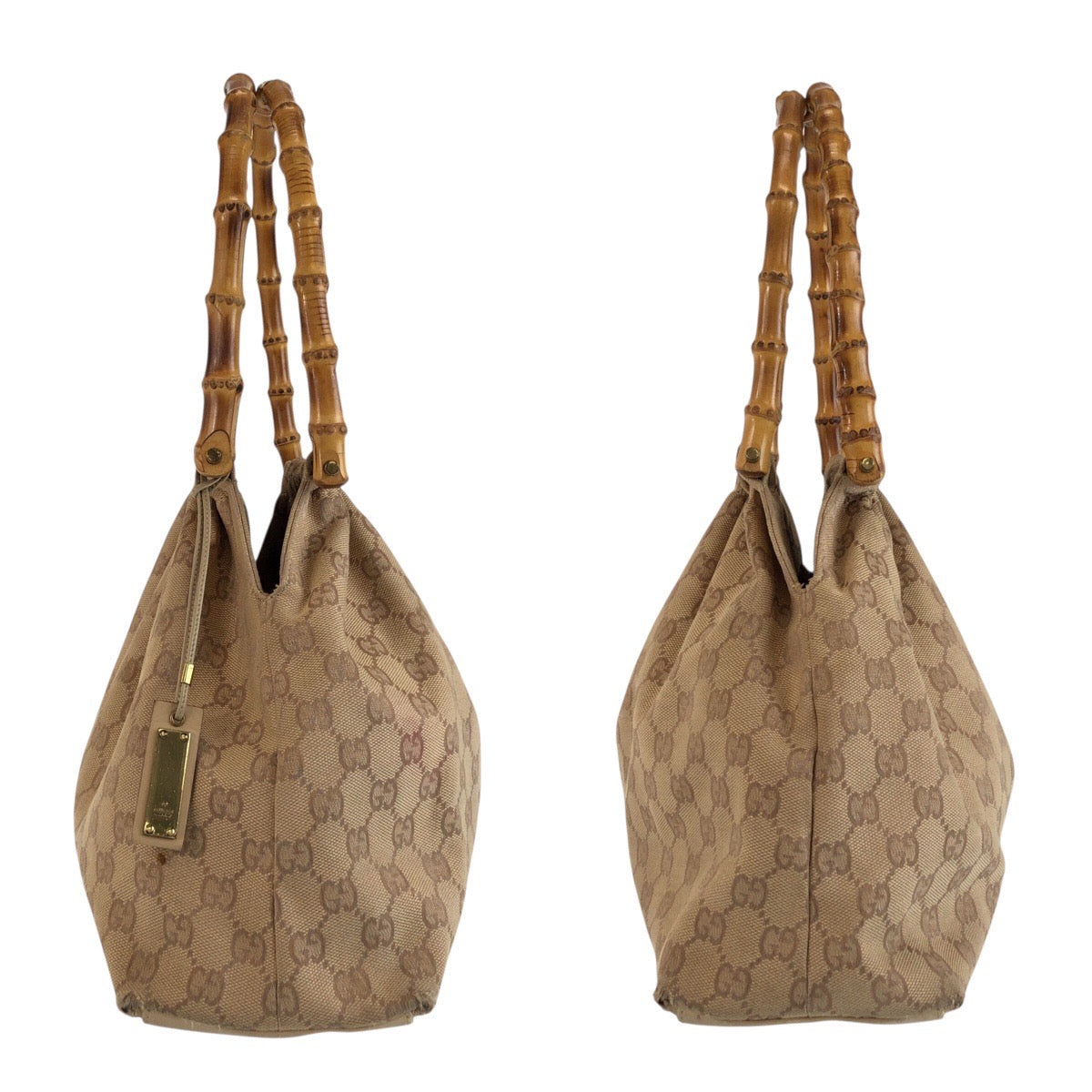 25295
GUCCI グッチ バンブー ベージュ ゴールド金具 GGキャンバス 92708 ハンドバッグ レディース AB28