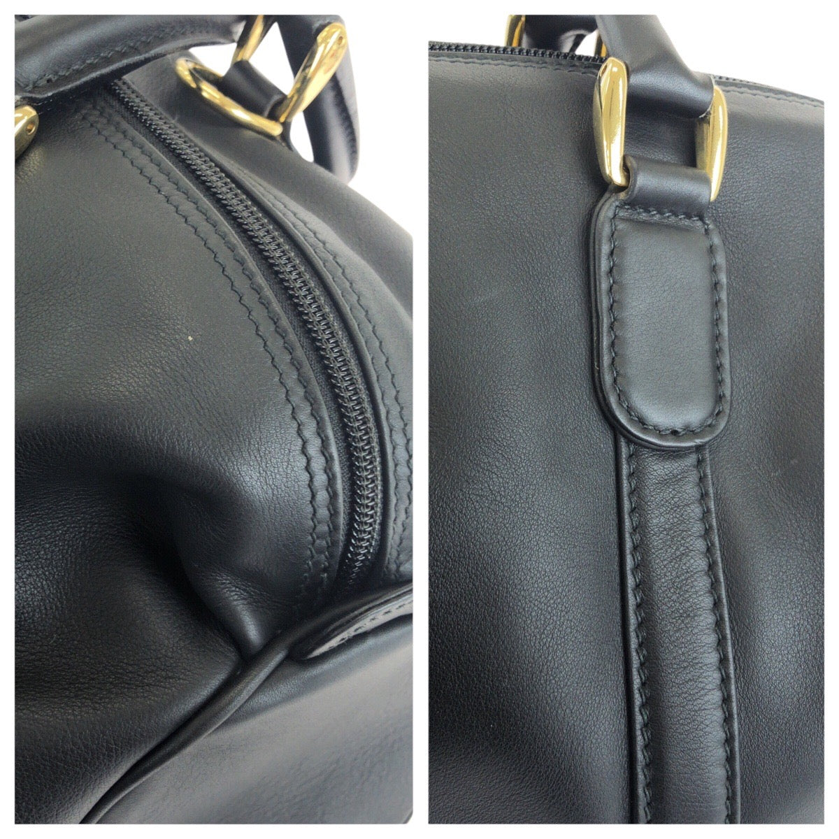 25296
GUCCI グッチ ヴィンテージ オールドグッチ ブラック 黒 ゴールド金具 レザー 002 122 0289 ハンドバッグ ミニボストンバッグ レディース A56