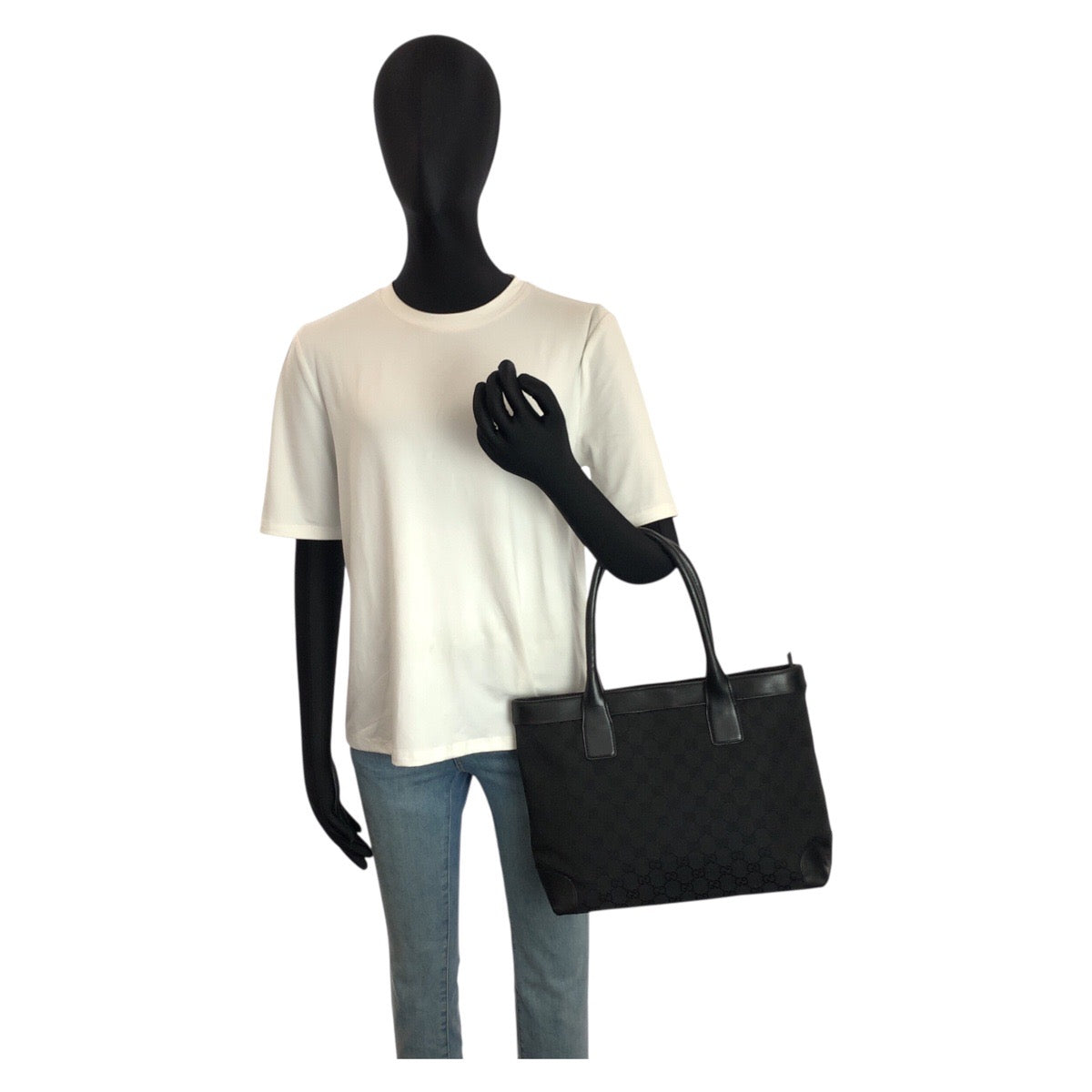 25297
GUCCI グッチ ブラック 黒 GGキャンバス / レザー 33890 ハンドバッグ レディース ABP35