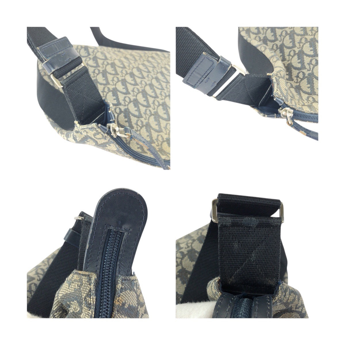 25298
Dior ディオール ヴィンテージ トロッター ネイビー グレー シルバー金具 キャンバス / レザー 01RU 0094 ショルダーバッグ メッセンジャーバッグ レディース AB42