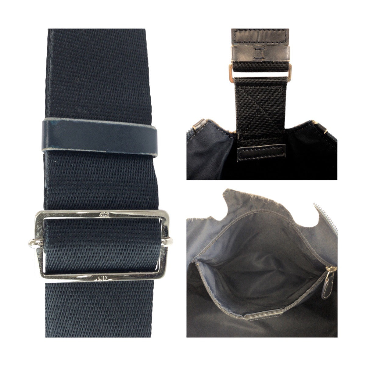 25298
Dior ディオール ヴィンテージ トロッター ネイビー グレー シルバー金具 キャンバス / レザー 01RU 0094 ショルダーバッグ メッセンジャーバッグ レディース AB42