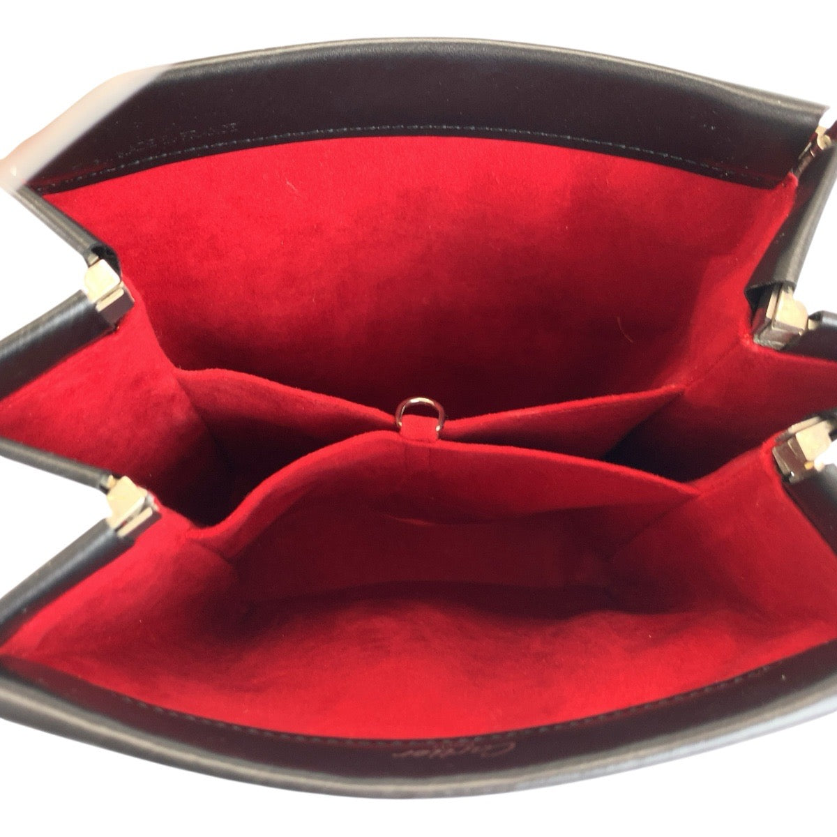 25299
CARTIER カルティエ トリニティ ブラック 黒 レザー ハンドバッグ パーティバッグ バニティバッグ レディース A50