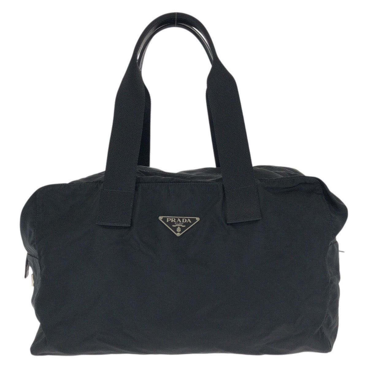 25300
PRADA プラダ テスート 三角ロゴプレート ブラック 黒 シルバー金具 ナイロン ボストンバッグ トラベルバッグ 男女兼用 メンズ ABP42