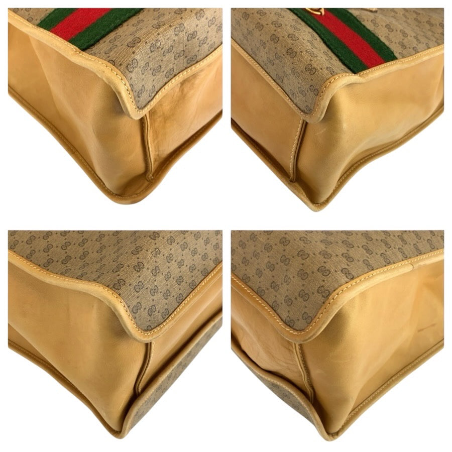 25301
GUCCI グッチ ヴィンテージ マイクロGG シェリーライン ベージュ ゴールド金具 GGスプリームキャンバス / レザー 24 02 3858 トートバッグ ハンドバッグ ビジネスバッグ メンズ AB42