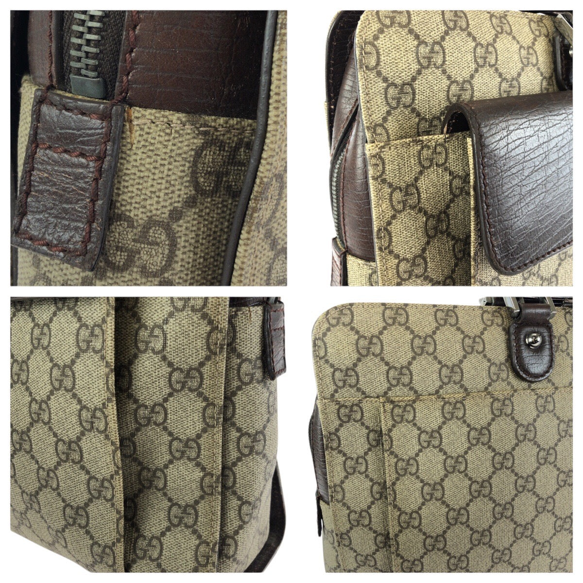 25302
GUCCI グッチ ベージュ ダークブラウン GGスプリームキャンバス / レザー 181087 ビジネスバッグ ブリーフケース メンズ AB35