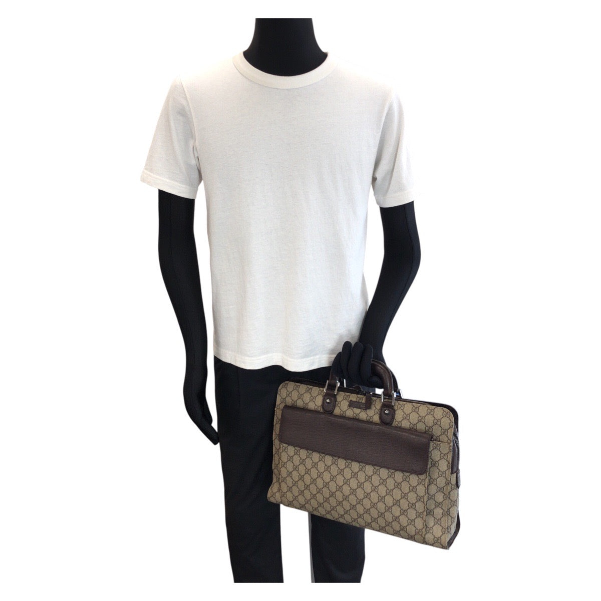 25302
GUCCI グッチ ベージュ ダークブラウン GGスプリームキャンバス / レザー 181087 ビジネスバッグ ブリーフケース メンズ AB35