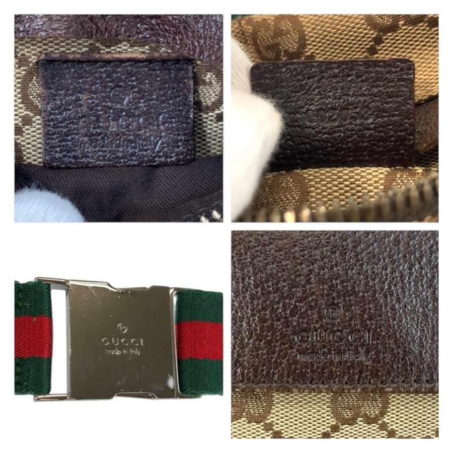 25304
GUCCI グッチ シェリーライン ベージュ ブラウン GGキャンバス / レザー 28566 ボディバッグ ウエストポーチ メンズ AB35
