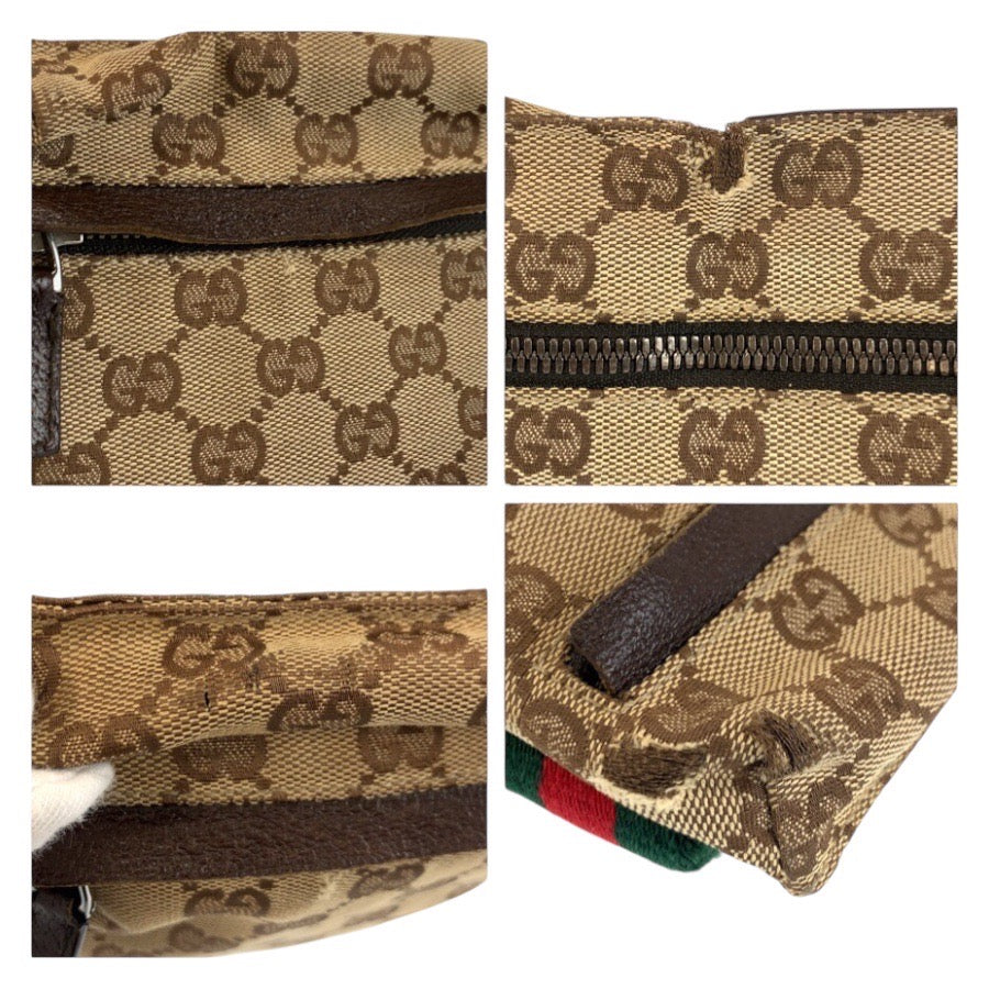 25304
GUCCI グッチ シェリーライン ベージュ ブラウン GGキャンバス / レザー 28566 ボディバッグ ウエストポーチ メンズ AB35