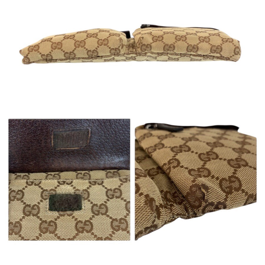 25304
GUCCI グッチ シェリーライン ベージュ ブラウン GGキャンバス / レザー 28566 ボディバッグ ウエストポーチ メンズ AB35