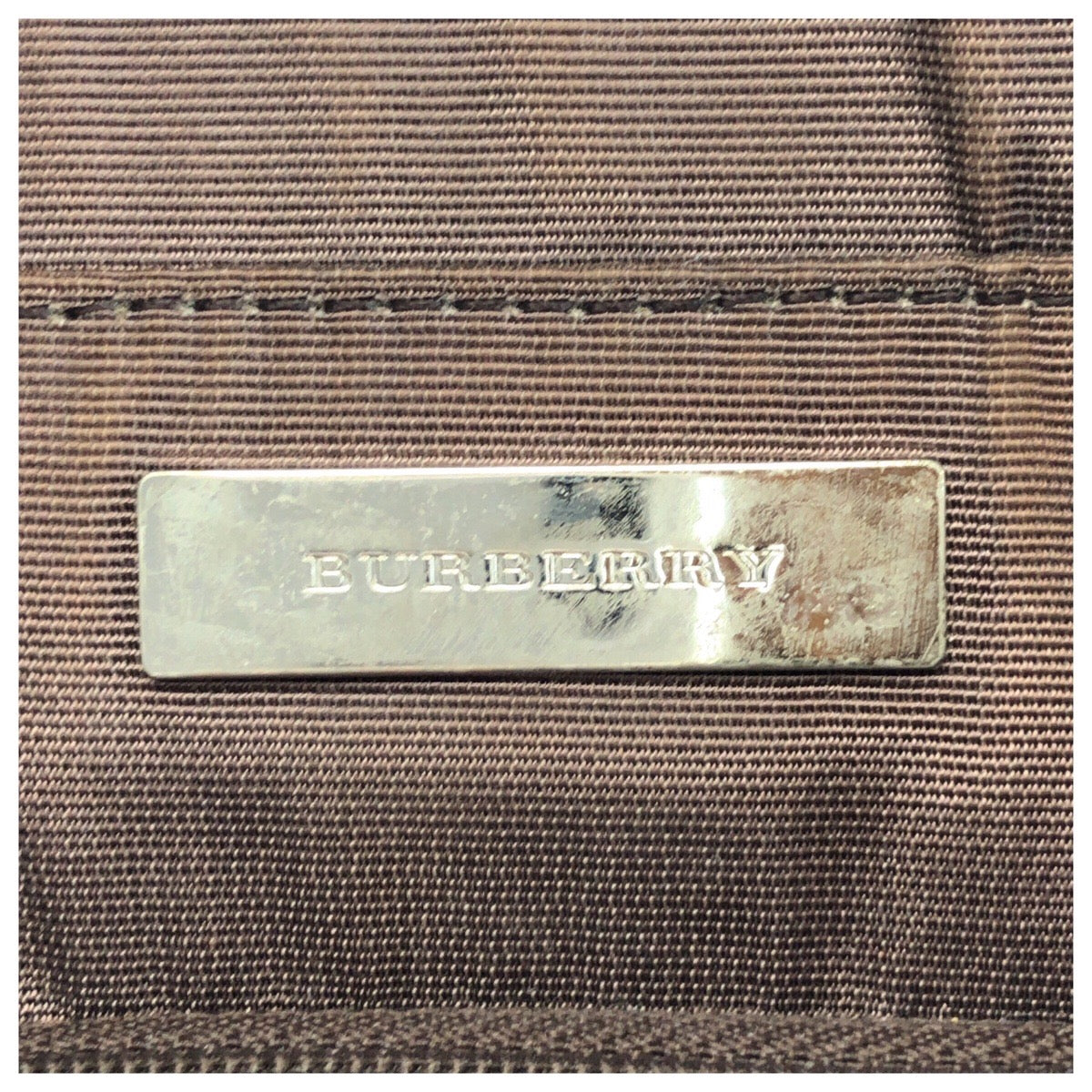 25305
BURBERRY バーバリー チェック柄 ベージュ ダークブラウン キャンバス / レザー トートバッグ ショルダーバッグ レディース ABP28