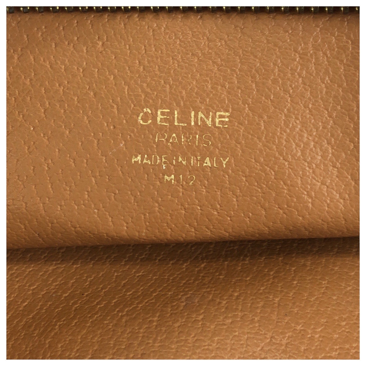 25306
CELINE セリーヌ ヴィンテージ マカダム ブラウン ゴールド金具 PVC / レザー クラッチバッグ セカンドバッグ メンズ ABP21