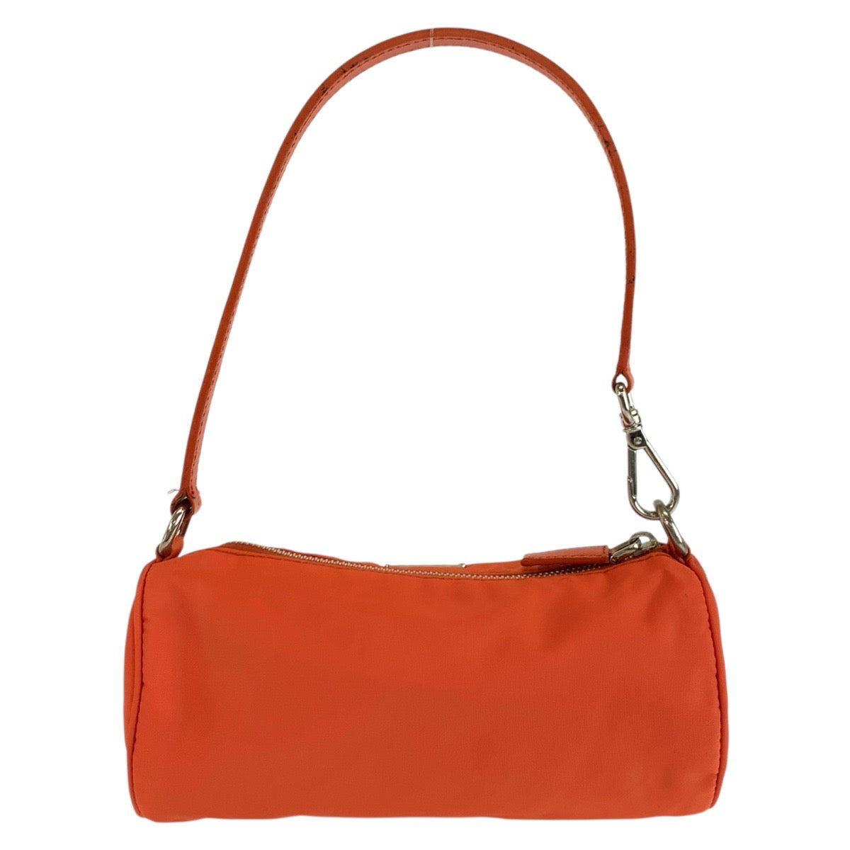 25309
PRADA プラダ テスート 三角ロゴプレート オレンジ シルバー金具 ナイロン ハンドバッグ アクセサリーポーチ レディース ABP42