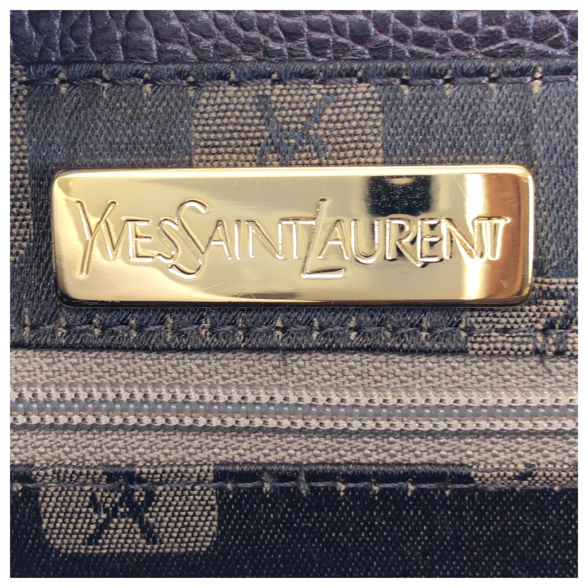 25313
YVES SAINT LAURENT イヴ サンローラン ヴィンテージ YSL ブラウン ゴールド金具 レザー ハンドバッグ レディース A42