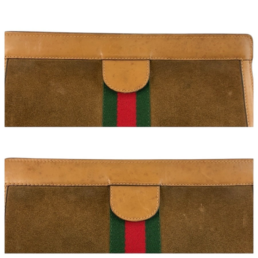 25318
GUCCI グッチ ヴィンテージ シェリーライン ブラウン キャメル スウェード / レザー 67 014 2126 クラッチバッグ セカンドバッグ レディース AB21