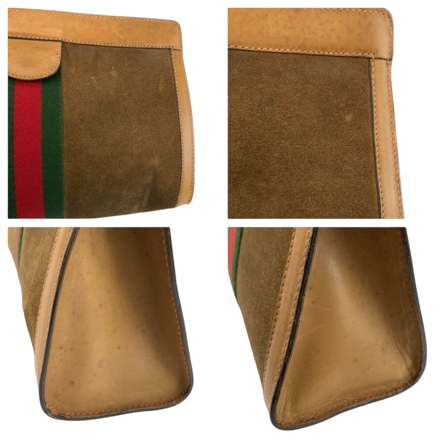 25318
GUCCI グッチ ヴィンテージ シェリーライン ブラウン キャメル スウェード / レザー 67 014 2126 クラッチバッグ セカンドバッグ レディース AB21
