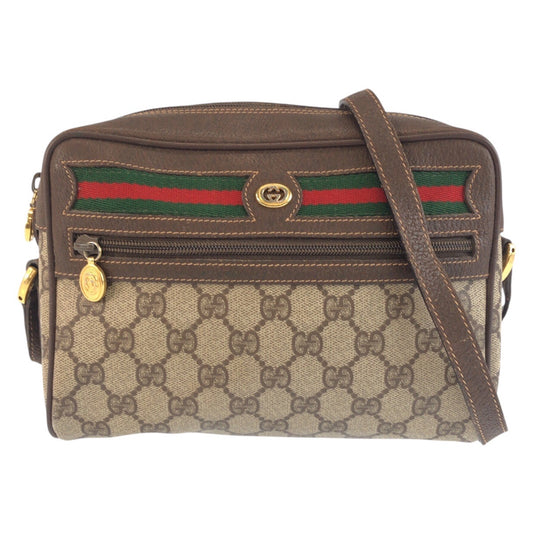 25320
GUCCI グッチ シェリーライン ブラウン ベージュ ゴールド金具 GGスプリームキャンバス / レザー 56 02 087 ショルダーバッグ ポシェット レディース AB35
