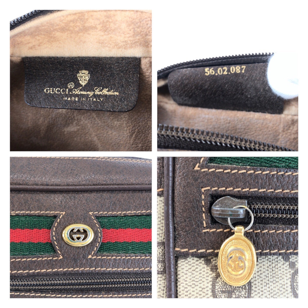 25320
GUCCI グッチ シェリーライン ブラウン ベージュ ゴールド金具 GGスプリームキャンバス / レザー 56 02 087 ショルダーバッグ ポシェット レディース AB35
