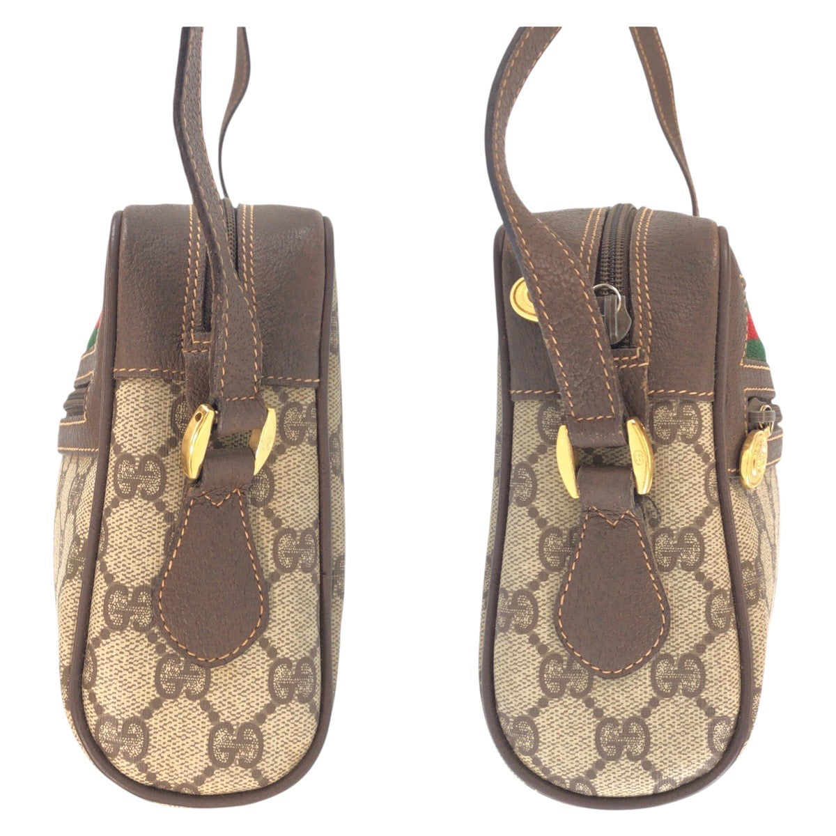 25320
GUCCI グッチ シェリーライン ブラウン ベージュ ゴールド金具 GGスプリームキャンバス / レザー 56 02 087 ショルダーバッグ ポシェット レディース AB35