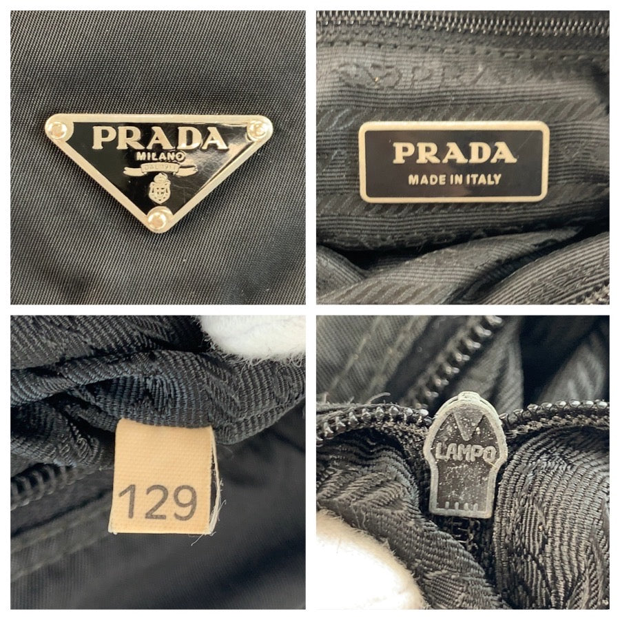 25321
PRADA プラダ テスート 三角ロゴプレート ブラック 黒 シルバー金具 ナイロン ショルダーバッグ メッセンジャーバッグ レディース AB37
