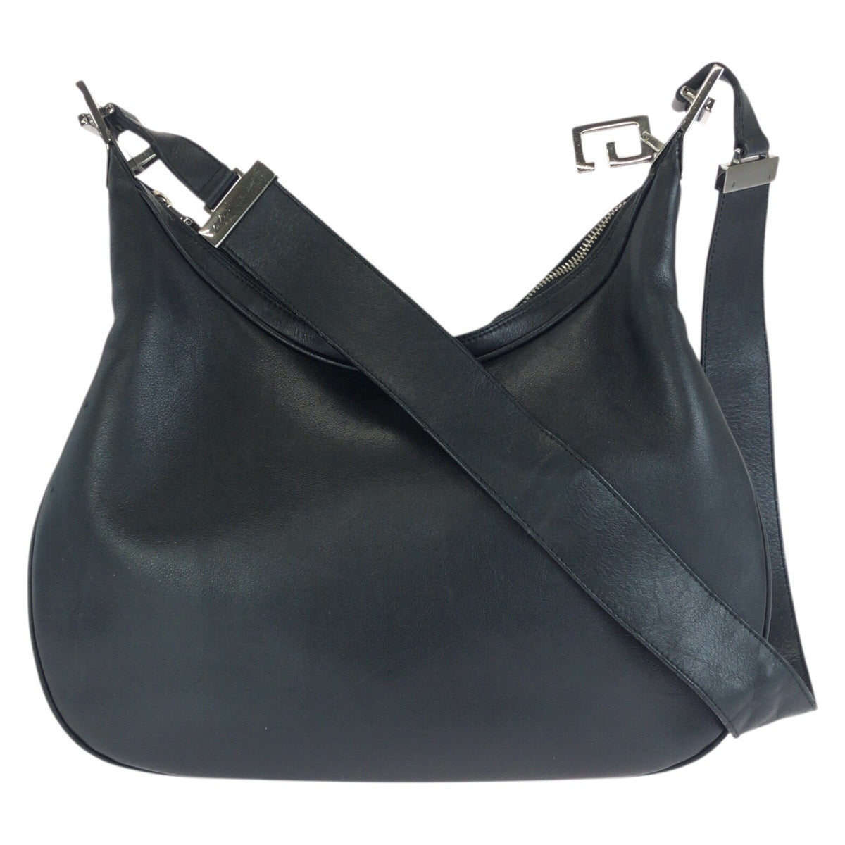 25322
GUCCI グッチ ホーボー ブラック 黒 シルバー金具 レザー 001 3315 ショルダーバッグ レディース ABP37