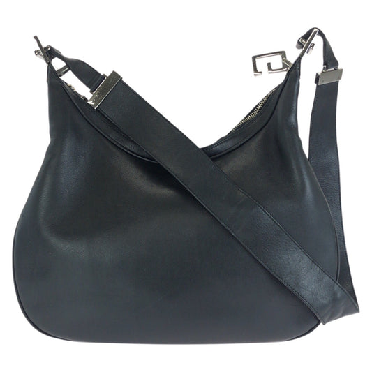 25322
GUCCI グッチ ホーボー ブラック 黒 シルバー金具 レザー 001 3315 ショルダーバッグ レディース ABP37