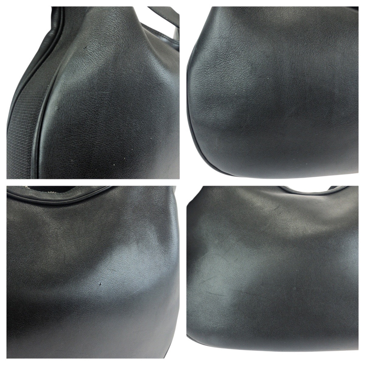 25322
GUCCI グッチ ホーボー ブラック 黒 シルバー金具 レザー 001 3315 ショルダーバッグ レディース ABP37