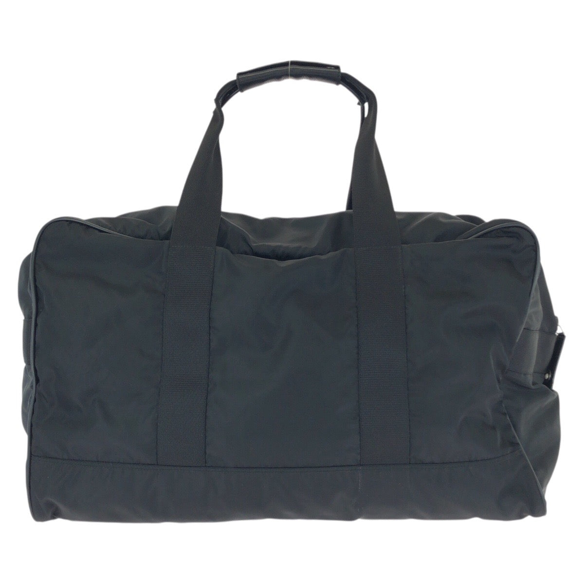 25323
PRADA プラダ テスート サフィアーノ 三角ロゴプレート ブラック 黒 シルバー金具 ナイロン / レザー ボストンバッグ トラベルバッグ メンズ ABP56