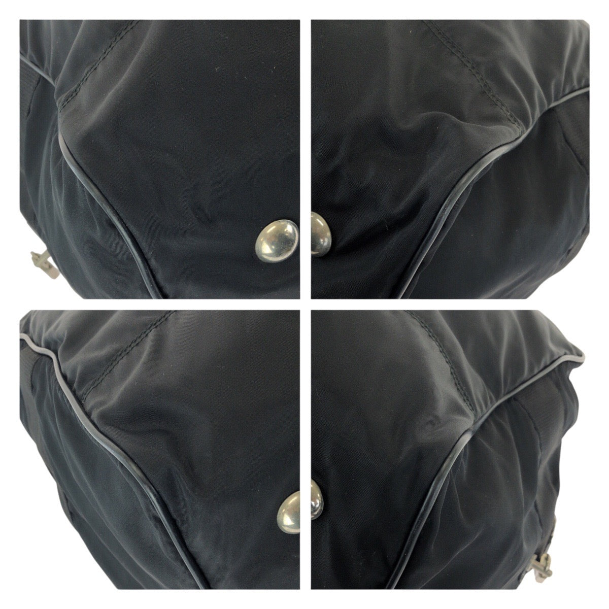 25323
PRADA プラダ テスート サフィアーノ 三角ロゴプレート ブラック 黒 シルバー金具 ナイロン / レザー ボストンバッグ トラベルバッグ メンズ ABP56