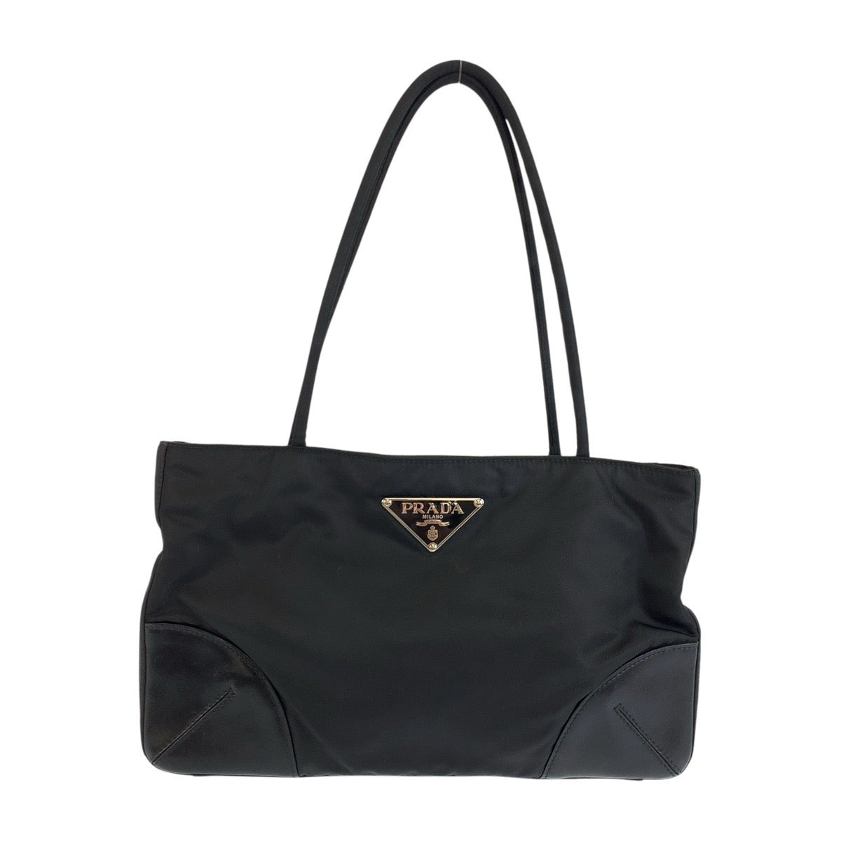 25324
PRADA プラダ テスート 三角ロゴプレート ブラック 黒 シルバー金具 ナイロン / レザー トートバッグ ショルダーバッグ レディース ABP37