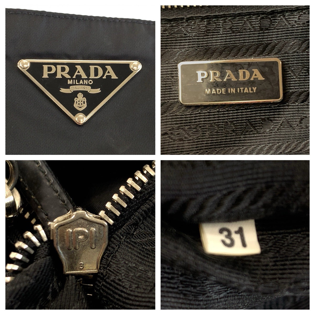 25324
PRADA プラダ テスート 三角ロゴプレート ブラック 黒 シルバー金具 ナイロン / レザー トートバッグ ショルダーバッグ レディース ABP37