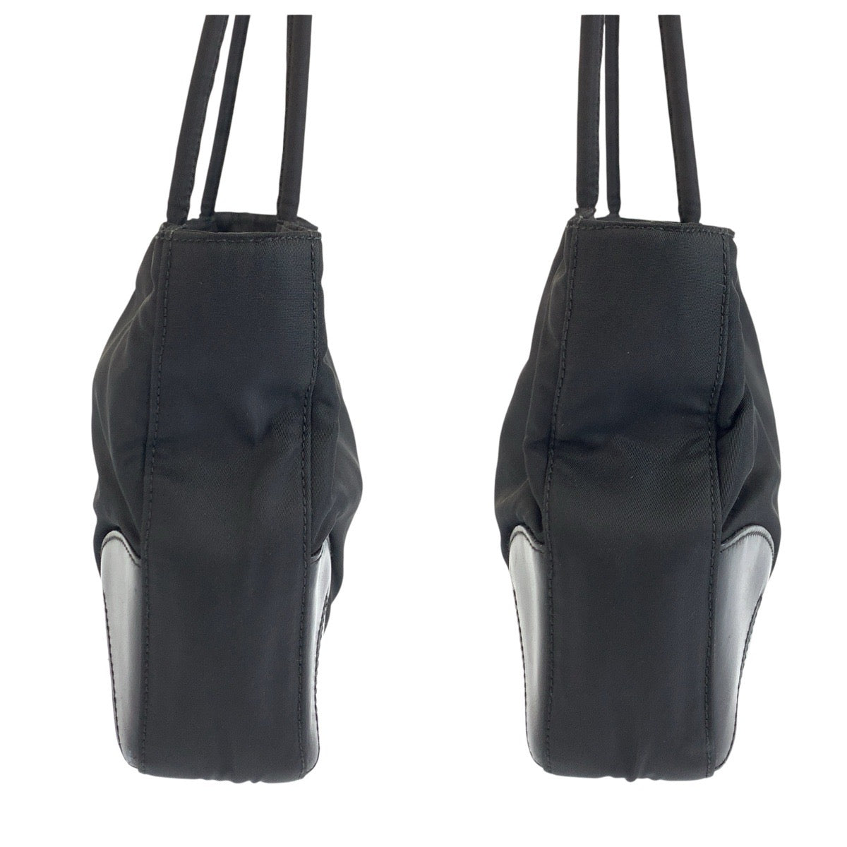 25324
PRADA プラダ テスート 三角ロゴプレート ブラック 黒 シルバー金具 ナイロン / レザー トートバッグ ショルダーバッグ レディース ABP37