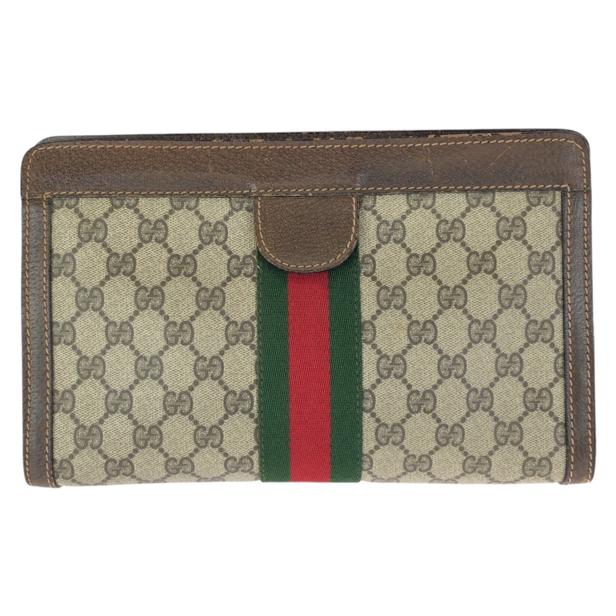 25326
GUCCI グッチ オールドグッチ シェリーライン ベージュ ブラウン GGスプリームキャンバス クラッチバッグ セカンドバッグ メンズ AB14